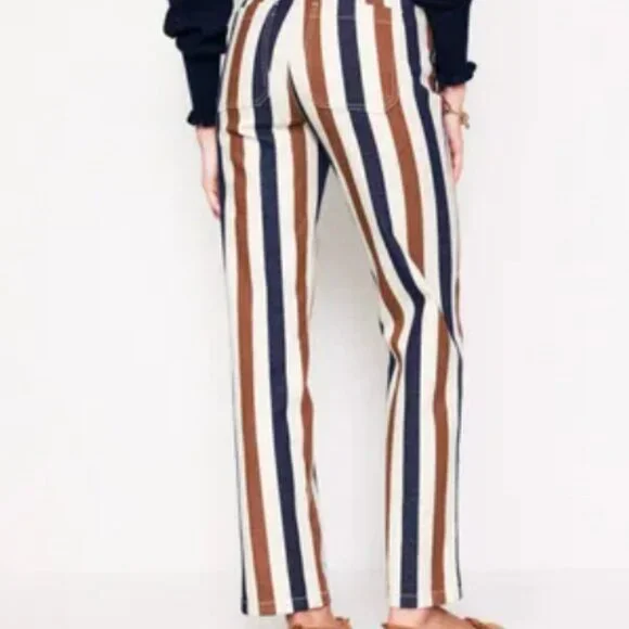 Striped Straight Leg Ankle Jeans Size 31/12 - Picture 11 of 11